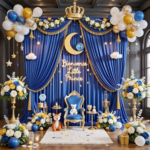 20ft x 12ft Wrinkle Free Royal Blue Backdrop Curtains for Parties, Royal Blue Photo Backdrop Drapes 12FT Long Silky Back Drop Cloth for Wedding Birthday Photography Background Decor - Image 4