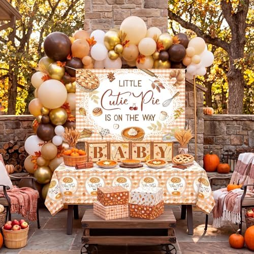 Gejoy 134 Pcs Cutie Pie Baby Shower Decoration Set Fall Baby Shower Decor - Image 4