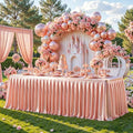Rose Gold Satin Table Clothes for 4 Foot Rectangle Tables - 4FT Wrinkle Resistant Glitter Rectangle Tablecloths, Party Table Covers for Wedding Banquet, Baby Shower, Birthday, Holiday Dinner by WishCare