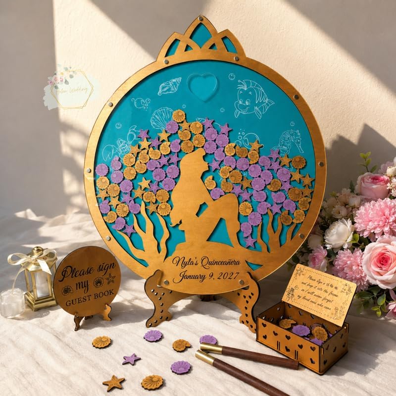 Quinceañera Guest Book Alternative, Mermaid Under the Sea Sweet 15 Decor - Image 3