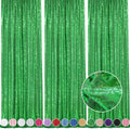 Sequin Curtains Christmas Backdrop 3 Panels Sequin Fabric 2FTx8FT Green by QueenDream