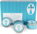 Premium Baptism Favors for Boys| Unique Christening Favors with Soy Wax Candle | First Communion Favors | Christian Party Favors Gift Set for Guests | 6-Pack Blessings Candle Set by MajesticZen