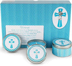 Premium Baptism Favors for Boys| Unique Christening Favors with Soy Wax Candle | First Communion Favors | Christian Party Favors Gift Set for Guests | 6-Pack Blessings Candle Set by MajesticZen