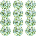 Tigeen 12 Bundles Artificial Flowers Bouquet Silk Peonies, White Green by Tigeen