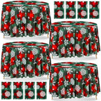 Ganeen 12 Pcs Christmas Snowflake Round Tablecloth 84" Red White Plastic by Ganeen