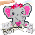 Elephant Baby Shower Guest Book Alternative Drop Box Frame Wood Girl Pink by Handmade