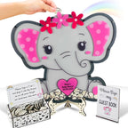 Elephant Baby Shower Guest Book Alternative Drop Box Frame Wood Girl Pink by Handmade