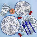 durony 350 Pieces Blue & White Floral Party Supplies 7 Inch 9 Inch Disposable Elegant Flower Paper Plates Napkins Cups Tableware Set for Wedding Baby Shower Birthday Party Chinoiserie Decor, Serve 50 - Image 5