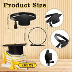 40 PCS Graduation Napkin Rings, 2026 Graduation Black Napkin Holders for Cloth Napkins Metal Napkin Holder Bulk for Graduation Party Supplies Graduation Table Decor - Image 4