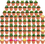 Lounsweer 84 Pcs Succulent Tealight Candles Bulk Novelty Decorative Cactus Candles Wedding Baby Shower Wedding Gifts with Mini Clay Holders for Birthday Party Home Mexican Party Favors (Novel) by Lounsweer