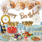 AIRE Blue Gold Paper Plates Set, 175PCS Disposable Dinnerware for 25 - Image 5