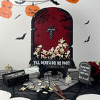 Personalized Gothic Halloween Wedding Guest Book Alternative Tombstone Box - Image 4