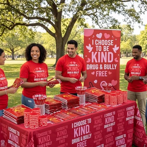 200 Pcs Red Ribbon Week Items Bulk, I Choose Be Kind Drug Free Supplies - Image 5