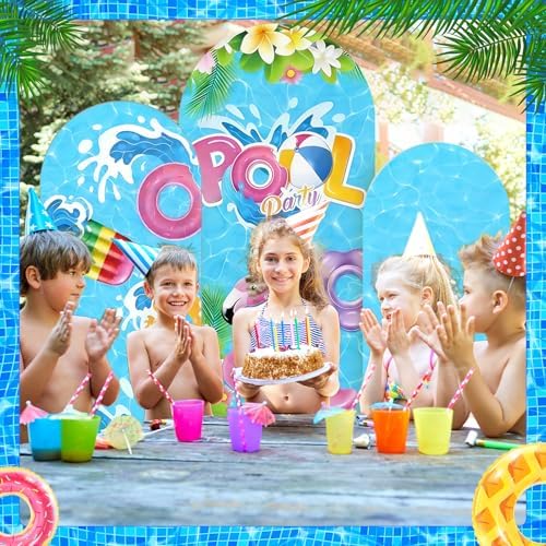 3 Pcs Pool Party Arch Backdrop Stand Cover Summer Pool Hawaiian Theme Cover - Image 7