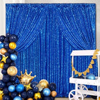 Navy Blue Sequin Backdrop 2 Pcs 5FTx10FT Glitter Backdrop Curtains Birthday Party Decoration Photography Backgrounds Fabric Backdrop - Image 3