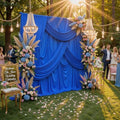 Wrinkle Free 10x8 ft Royal Blue Backdrop Curtains for Parties, Polyester Backdrop Drapes Soft Back Drop for Birthday Wedding Photography Background Decorations by ENJOYYOURPARTY