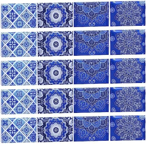 PerKoop 100 Pack Pocket Tissues Travel Slim Packs Small Facial Tissues Wallet Size Toilet Paper for Travel Guest Wedding Supplies, 4 Styles(Geometric Flower) by PerKoop