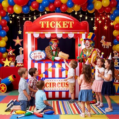 Soulchen 6x5 Ft Inflatable Carnival Ticket Booth with LED and Blower - Image 5