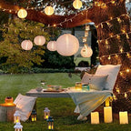 HAUSPROFI 12Pcs White Paper Lanterns with LED Lights Chinese Lanterns Decor - Image 5