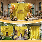 Gallety Yellow Backdrop Curtain for Wedding, Photo Backdrop Curtain for Bridal Shower Decorations - 10FT x 10FT Stage Curtains for Graduation Dances,Birthday,Summer Themed Parties,Photography - Image 4
