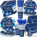 Funnymoom 452 Pcs Blue Silver Retirement Party Supplies Decorations for 50 by Funnymoom