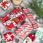 WRAPAHOLIC 30 Inch Jumbo Reversible Christmas Wrapping Paper - 30 Inch x 100 Feet Jumbo Roll Red Christmas Tree Wrapping Paper and Stripe Design for Holiday, Party Celebration - Image 5