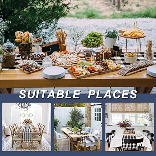 Hiasan Buffalo Plaid Table Runner Black and White 14W x 72L, 1 Piece - Image 6