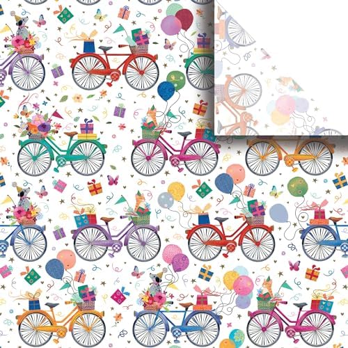 Jillson & Roberts 20" x 30" Printed Gift Tissue, Birthday Bicycles (48 Folded Sheets) by JILLSONROBERTS