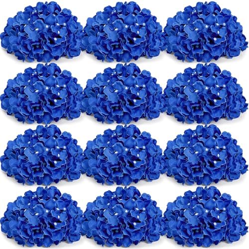 Royal Blue Hydrangea Flower Balls for Centerpieces - 12 PCS by DIYDOFUN