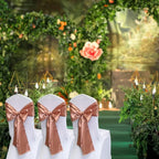 Rose Gold Satin Chair Sashes Bows for Chair,7x108inchs,50pcs - Image 2