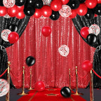 SmoothNovelty 137 Pcs 2026 Graduation Decoration Red Black Party Backdrop Kits - 4 Sequin Backdrop Curtain 133 Balloon Garland Kit Photo Prop Background for Prom Send Off Wedding Anniversary - Image 5