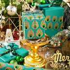 WRAPAHOLIC 30 Inch Jumbo Reversible Peacock Christmas Wrapping Paper - 30 Inch x 100 Feet Jumbo Roll Peacock Feather Wrapping Paper with Metallic Foil Shine for Christmas, Birthday, Holiday - Image 4
