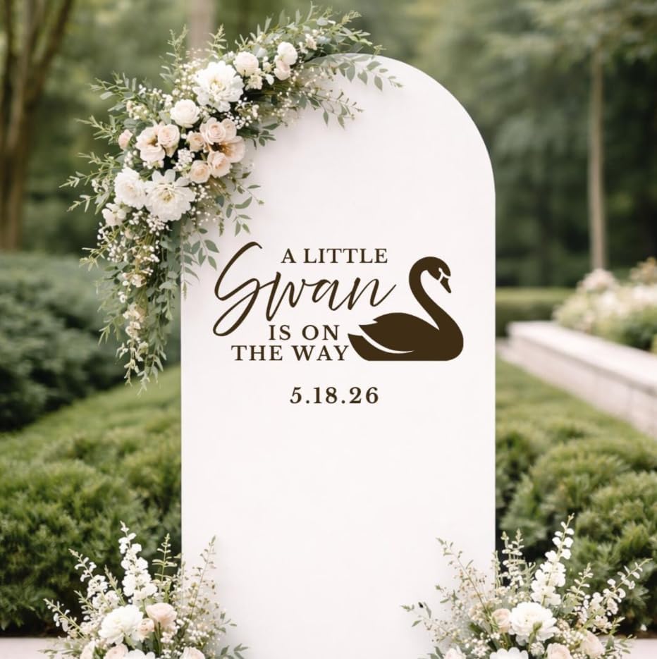 A Little Swan is On The Way Decal for Baby Shower Welcome Mirror Sign - Image 6
