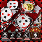 350 Pcs Casino Paper Plates and Napkins Set Disposable Serve 50 - Image 2