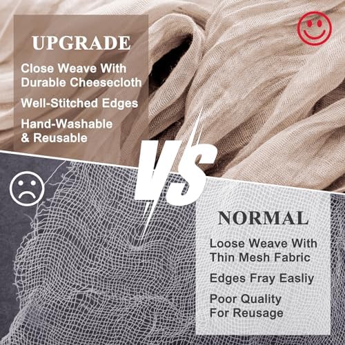 Wokceer Cheesecloth Table Runner Nude Pink 10FT Boho Gauze Runner, 12 Pack - Image 4