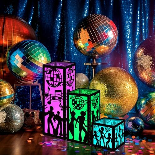 Rossesay 24 Pcs Disco Lantern Table Centerpiece for 70s Music Party Decor - Image 3