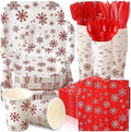 350 Pcs Christmas Paper Plates and Napkins Set Disposable Serve 50 by Suttmin
