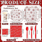 350 Pcs Christmas Paper Plates and Napkins Set Disposable Serve 50 - Image 3