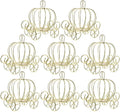 VILLCASE 8 Pcs Pumpkin Carriage Candy Boxes, Gold Metal Party Favors by VILLCASE