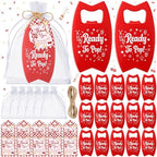 Domensi 50 Set She's Ready to Pop Bottle Openers, Baby Shower Favors for Guests, Retro Soda Bottle Opener Return Gifts with Organza Bags and Thank You Tags for Baby Shower Decorations by Domensi