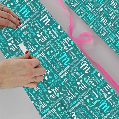 AOFUN Custom Name Text Gift Wrapping Paper Custom Wrapping Paper Custom Name Gift Wrapping Paper Gift Wrap Funny Funny Gift For Friend 3 Rolls 58" x 23" - Image 4