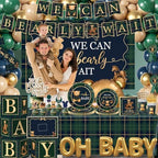 Bear Baby Shower Decorations,Tartan Plaids Teddy Bear Baby Shower Decor, Luxury Equestrian Bear Baby Shower Mom to Be Sash,Balloons,Boxes,Plates,Napkins,Backdrop for Vintage Baby Shower Gender Reveal - Image 6