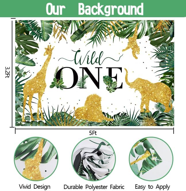 DCJHFJ Wild One Birthday Decorations for Boys Safari 1st Birthday Party - Image 4