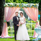 Wokceer Square Backdrop Stand White Metal Wedding Arch Stand 6.6FT x 6.6FT - Image 3