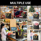 EUSOAR Large Black Golden Handles Shopping Bags, 25 Pack 12.5x4.5x11 inches Gift Wrap Bags Handles Bulk, Merchandise Retail Wrapping Bags for Business, Craft Grocery, Wedding - Image 4