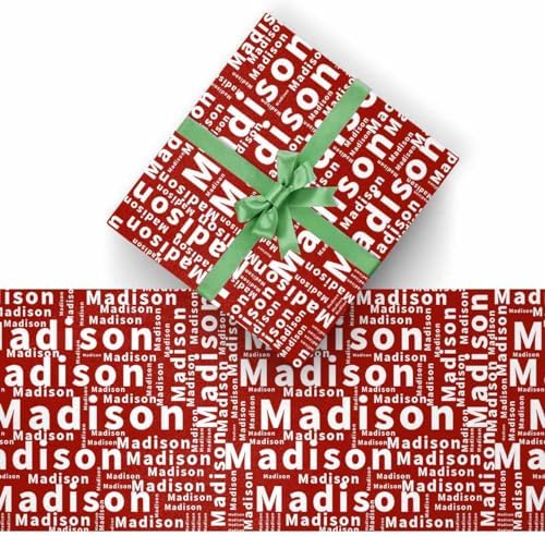 AOFUN Personalized Gift Wrap Paper Personalized Birthday Gifts Personalized Name Text Paper Gifts Wrapping Paper For Him 3 Rolls 58" x 23" - Image 2