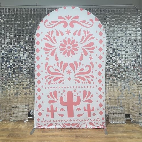 Beige Arch Backdrop Cover for Mexican Fiesta Party Decoration Stretchy Arch Stand Fabric Baptismx Baby Shower Cake Table Supplies (Cover Only) (G3740,4.6ftx8ft (CoverOnly)) - Image 2