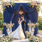 50x10FT Backdrop Curtains with Rod Pockets - Wrinkle Free Photo Stage Backdrop 10 Panels Curtains Drapes for Photography Wedding Party Baby Shower Decorations (Navy Blue) - Image 7