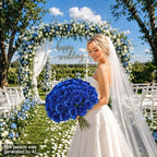 HyeFlora 30 PCS Blue Roses Artificial Flowers, Fake Roses with Stem Realistic Silk Roses for Wedding Bouquets Table Centerpieces Arrangement Baby Shower Home Decor Anniversary Birthday Gift for Her - Image 6