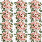 Pink White Peonies Artificial Flowers 12 Bundles Silk Mum Roses by Nagobi